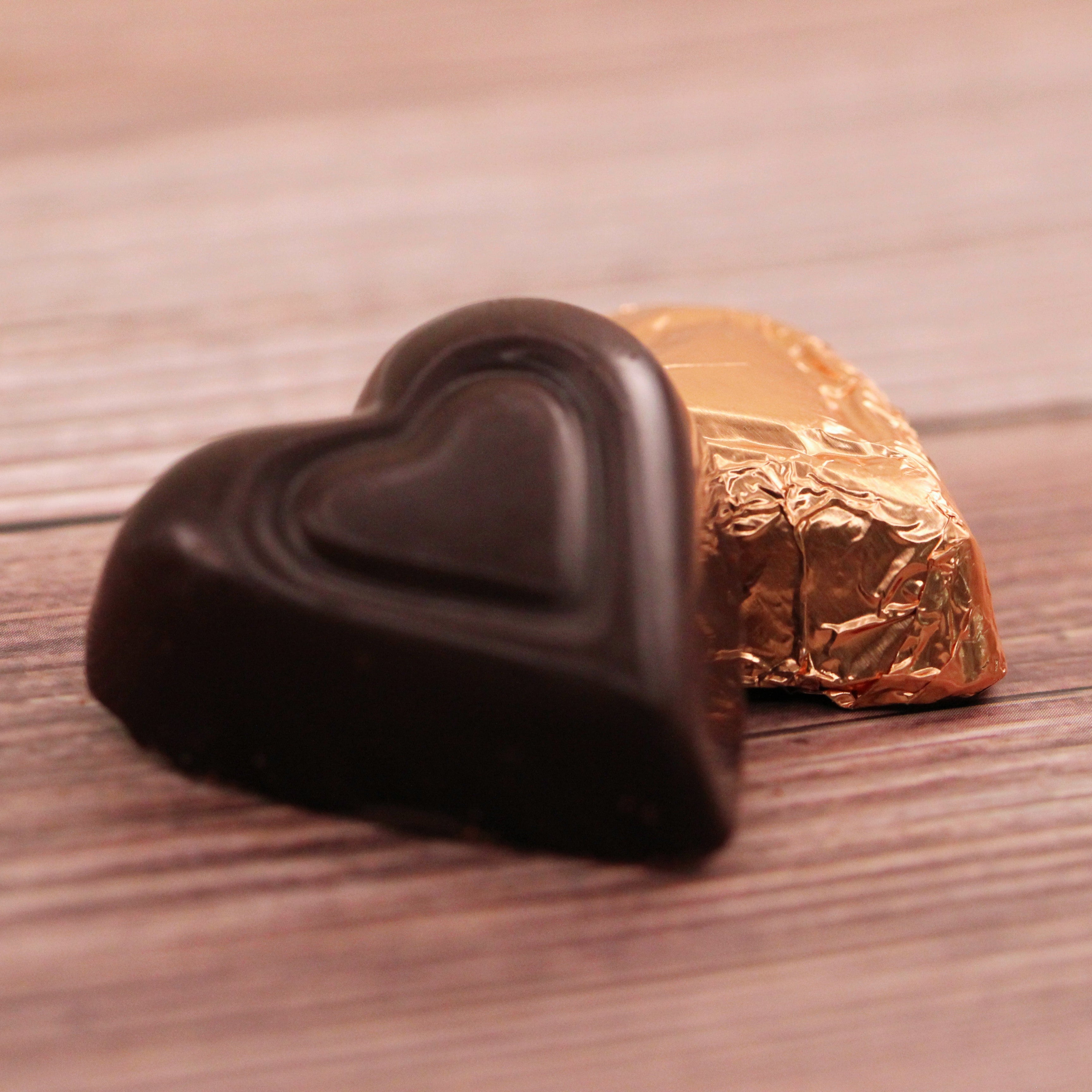 Dark Chocolate Foiled Hearts